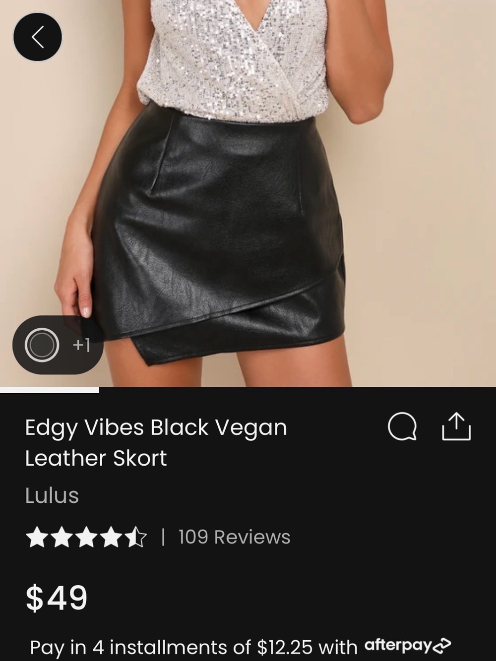 Lulu's Black Vegan Leather Wrap Mini Skirt